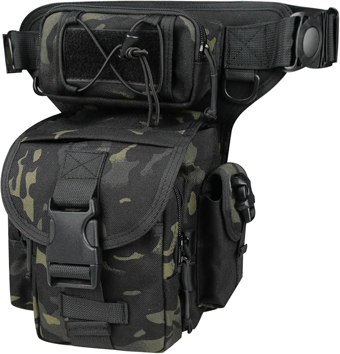 Tactical Dropper Leg Waist Pack Multi-Purpose Waterproof Outdoor Camping ECD Toolkit for Urban Commuting Camping and Fishing