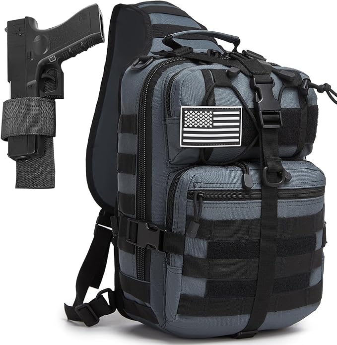 ATBP Tactical Crossbody Backpack Large Sling Pack With Holster Shoulder Bag For Men Hiking