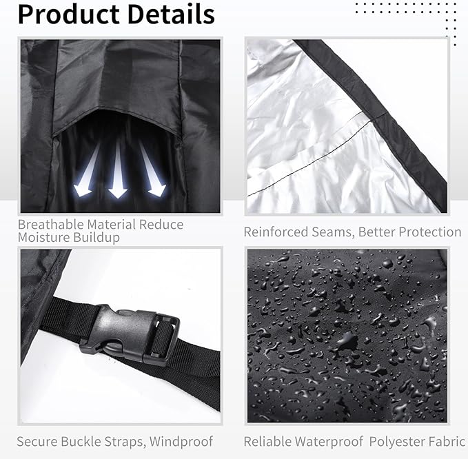 BOSREROY Black Large Hammock Cover 149.6 X 6.7 X 31.5 in Waterproof Windproof Dustproof Polyester Storage Bag Adjustable Buckles