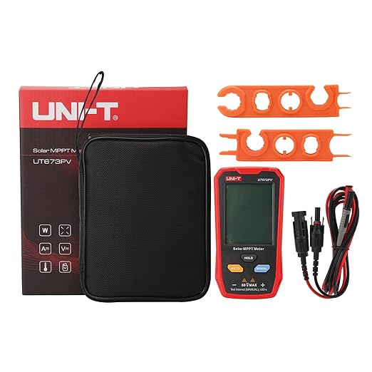 UNI-T UT673PV Solar Panel Tester Solar MPPT Meter 800W Photovoltaic Module Maximum Power Tester Intelligent Manual/Auto MPPT Test Large LCD and Multiple Result Displays