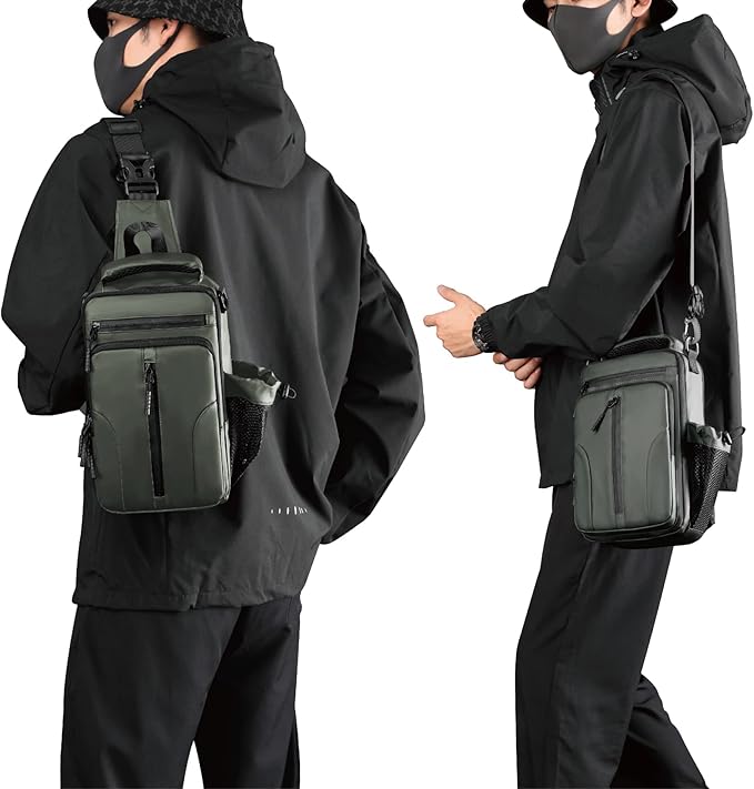 Anti Theft Crossbody Backpack Shoulder Sling Bag Men Women One Strap Motorcycle Messenger Bag Daypack for Cycling