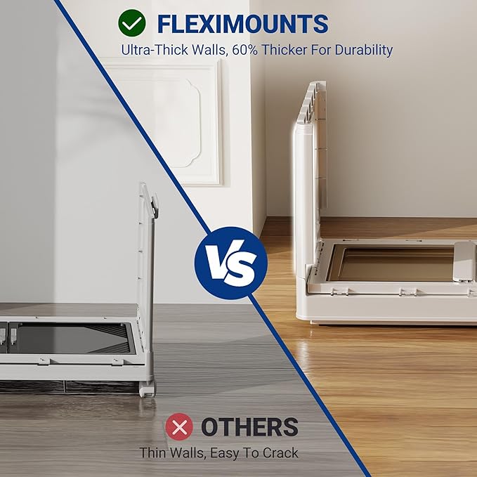 FLEXIMOUNTS 152 QT Stackable Storage Bins With Lids Collapsible Plastic Storage Bins Closet Organizers and Containers with Doors and Built-in Wheels For Home 2 Pack Cubes Milky White