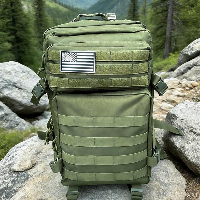 Tactical Backpack for Men Large Military Style Hiking Backpack with MOLLE System Travel Camping Bag for Trekking (GREEN DIGITAL)
