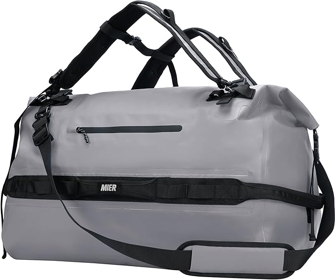 MIER Waterproof Duffel Bag Motorcycle Dry Bag Backpack Large Roll-Top Heavy Duty Dry Duffle Bags for Kayaking Camping Boating Gym Beach Cruise Ship 60L/80L