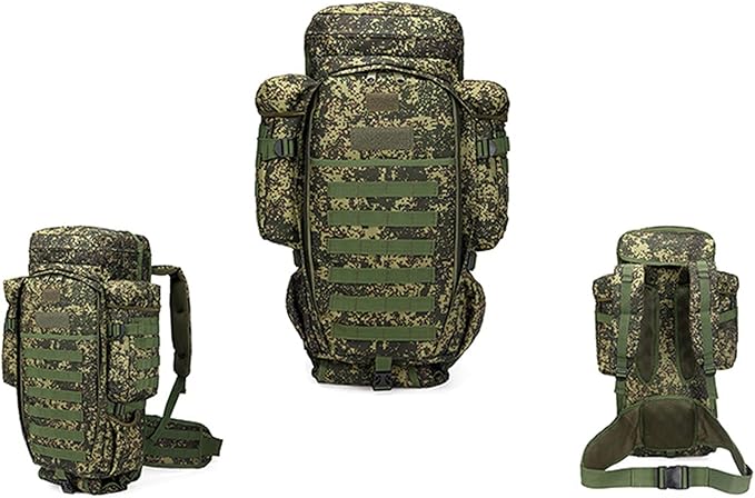60L Outdoor Sports Military Backpack Assault Survival Pack Rucksack Large Tactical Bag (Russian camouflage)