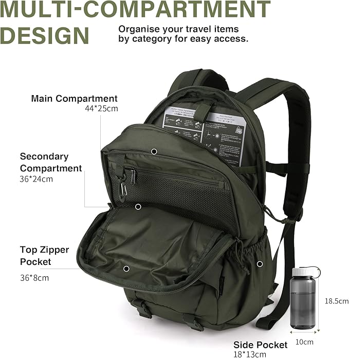 Mardingtop Tactical Molle Backpack for Men- 18L/28L EDC Hiking &amp Motorcycle Backpack
