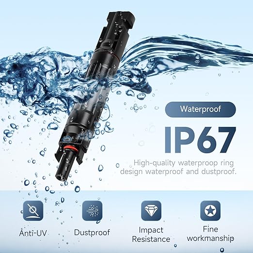 30A Solar Fuse Holder Inline Male and Female Connector 30 Amp Solar Inline Fuse IP67 Waterproof PV Fuses for Solar System PV Solar Panels Surge Protection Device (Pack of 5)