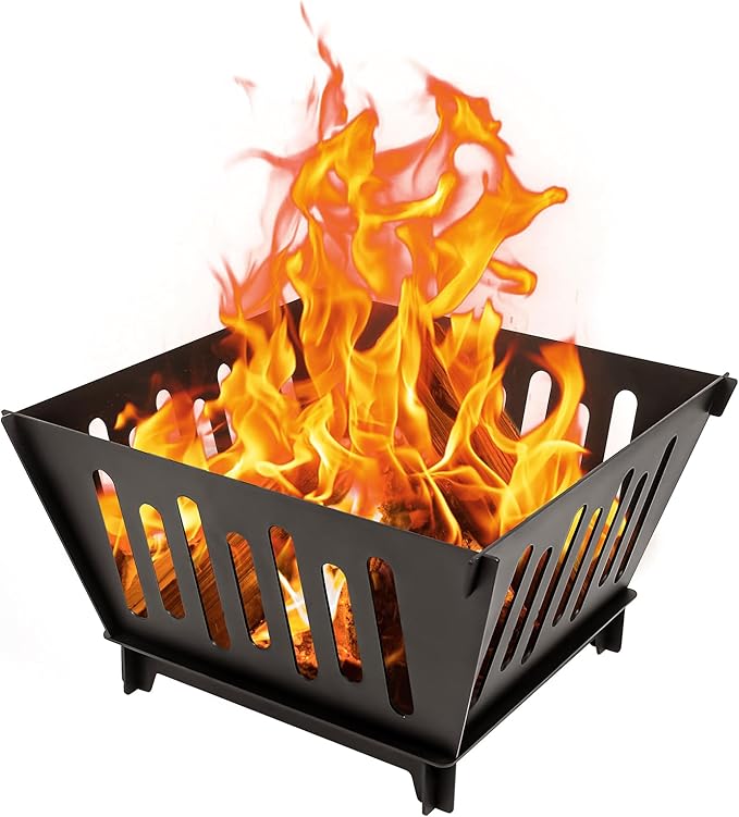 17-inch Fire Pit Outdoor Portable Wood-Burning Fire Pit Log Stove Fireplace for Camping Backyard Garden Picnic Patio and Beach. Comes with A Carry Bag