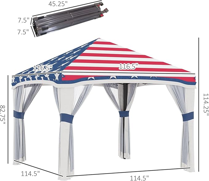 Pop-Up Gazebo with Mesh Walls