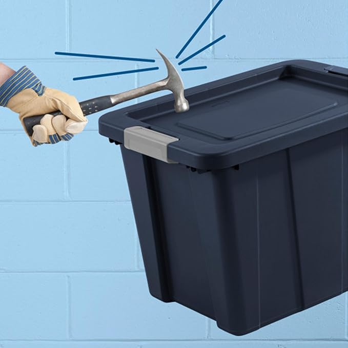 Sterilite 18-Pack Storage Bins with Lids Heavy Duty Totes Tuff1 18 Gallon Dark Indigo