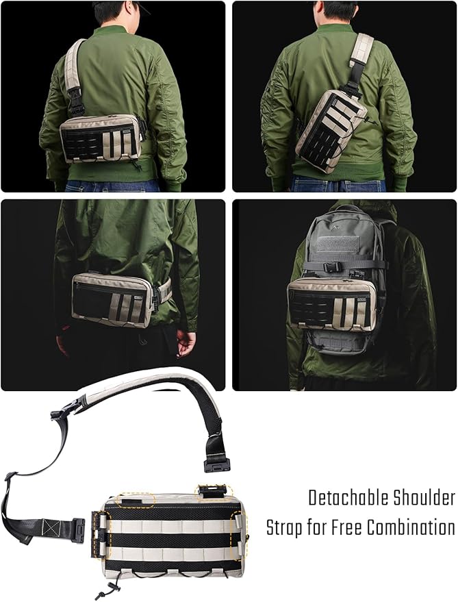 TACTICAL_GEEK Crossbody Shoulder Bag Multipurpose Daypack Chest Backpack Casual Sling Bag for Men &amp Women (L3C-Desert Tan)