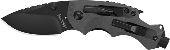 Kershaw Shuffle DIY Compact Multifunction Pocket Knife (8720) 2.4 Inch 8Cr13MoV Steel Blade 3.5 oz.Gray &amp Cinder Multi-Function Folding Pocketknife (1025) 1.4 Inch 3Cr13 Stonewashed Blade