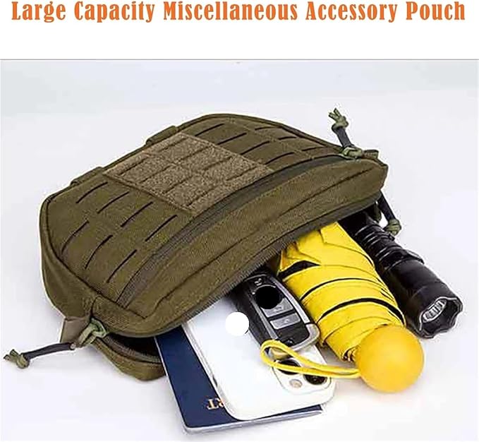 Tactical Molle Admin Pouch Sports Hunting Dump Pouch Nylon Front Pouch of Chest Rig with Molle Carrying Kit Bag