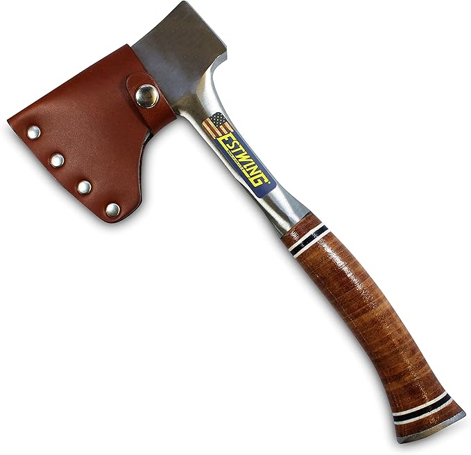 American Bench Craft Leather Hatchet Sheath fits ESTWING Hatchet Sportsman's Axe Models E14A &amp E24A - (Hatchet Not Included) (Brown)