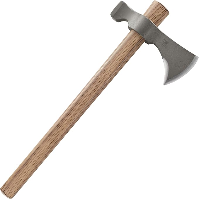 CRKT Woods Chogan T-Hawk Outdoor Survival Tomahawk: 1055 Carbon Steel Plain Edge Blade Tennessee Hickory Handle 2730