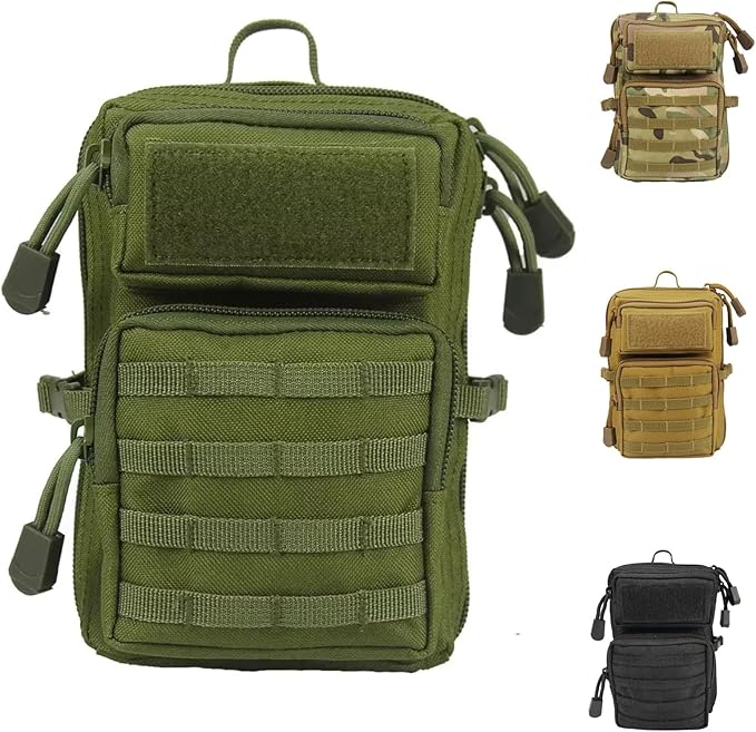 MOLLE Utility Pouch Everyday Carry Tool &amp Phone Waist Pack with Hook Loop Panel Compact Outdoor Medical Organizer