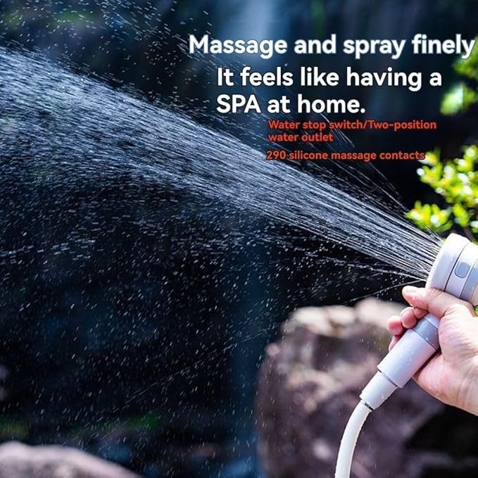Portable Camping Shower Outdoor Electric Shower Pump Upgraded Rechargeable Model with Intelligent Digital Display