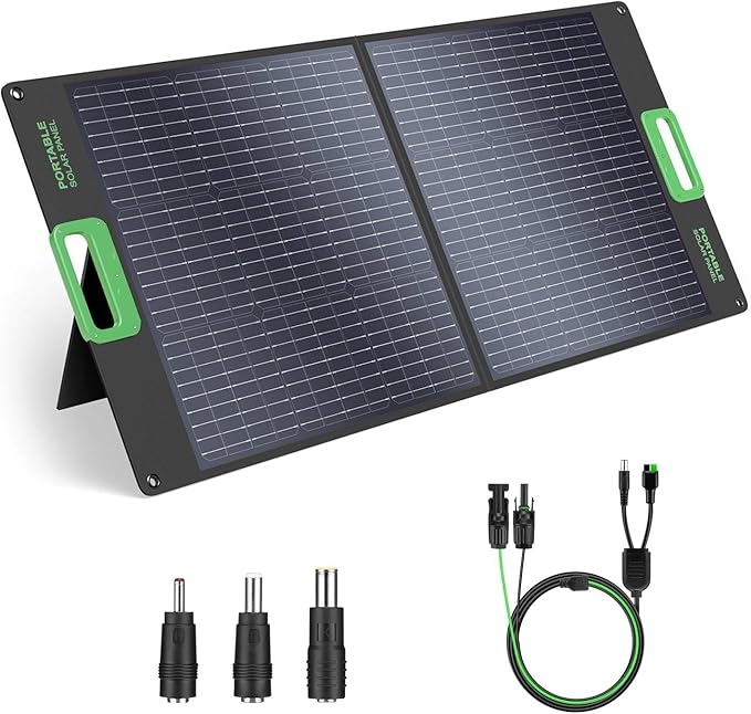 100W Portable Solar Panel for Power Station Generator 20V Foldable Solar Cell Solar Charger with High-Efficiency Battery Charger for Outdoor Camping Van RV Trip
