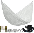 Tranquillo Hammock 550 lbs Capacity Double Hammocks Camping Hammock with Hammock Straps Hammocks for Outside Hiking Camping Essentials Indoor - Garden Portable Tree Straps White