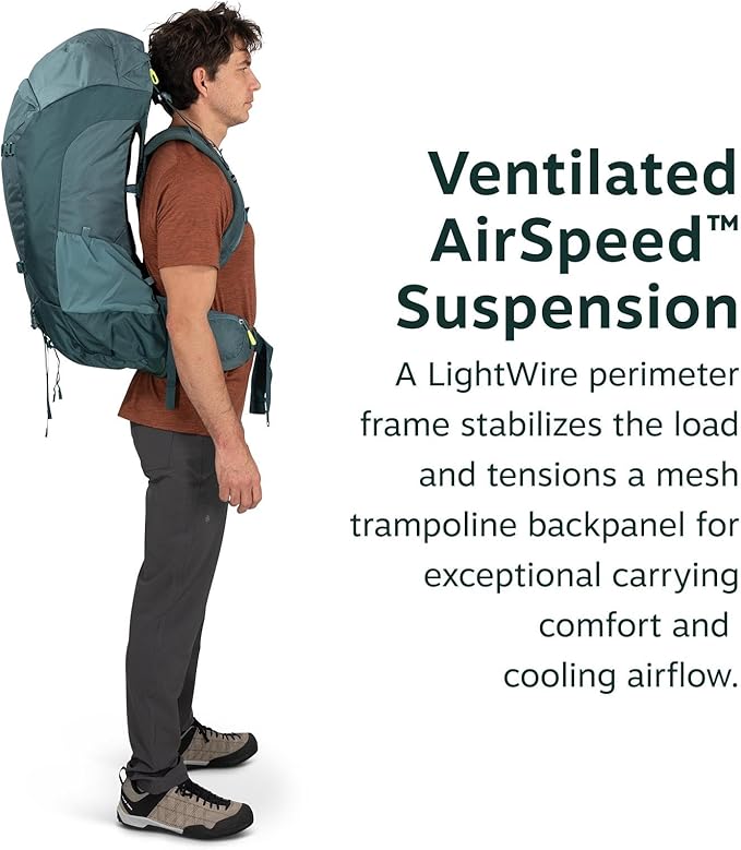 Osprey Farpoint Trek 55L Men's Travel Backpack - Hybrid Backpacking &amp Travel Bag with Internal Organization Black