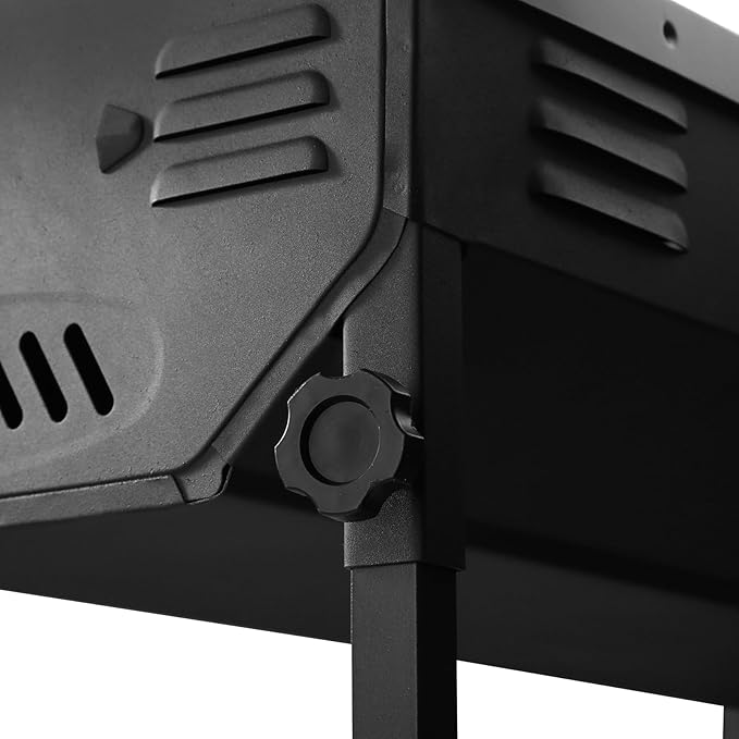 comzenz 35’’ Portable Charcoal Grill Folding BBQ Grill for Outdoor Grilling Cooking Camping Hiking Picnics Tailgating Backpacking Party With Storage Bag &amp Non-Stick Frying Pan Matte Black