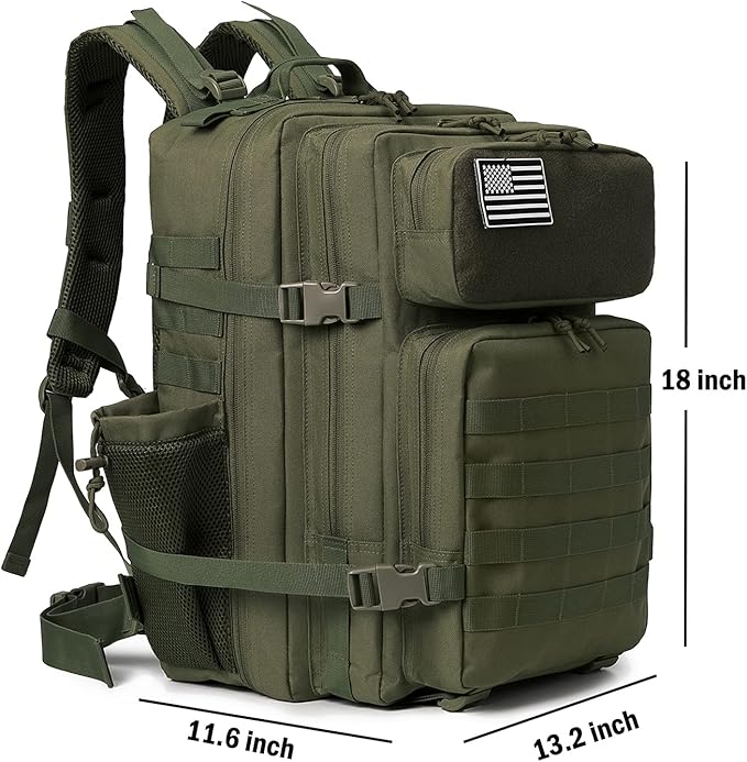 QT&ampQY 25L/45L Military Tactical Backpack For Men Molle Daypack 3 Day Bug Out Bag Hiking Rucksack With Bottle Holder