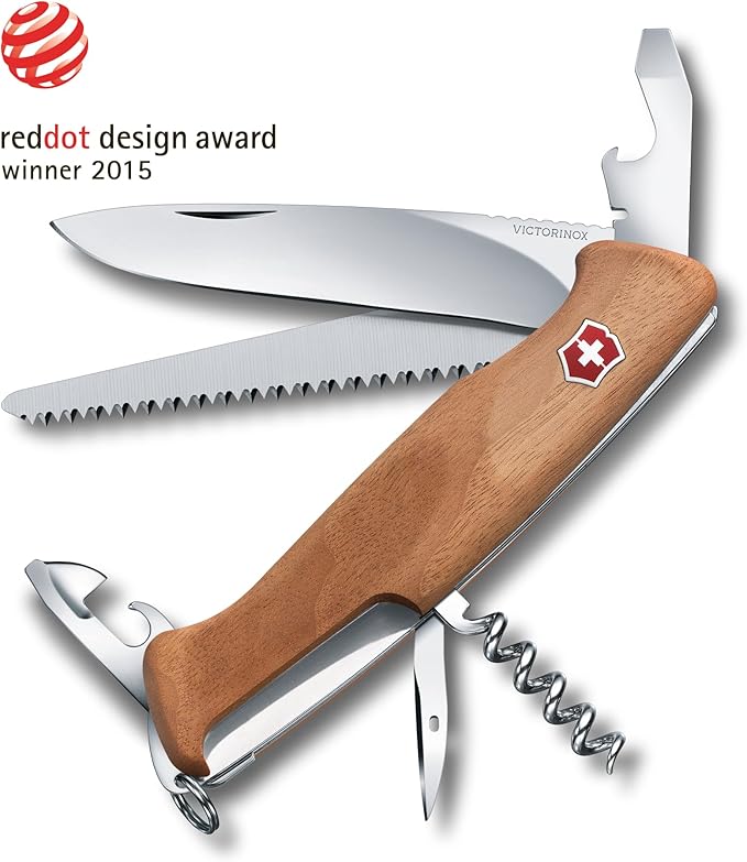 Victorinox RangerWood 55 10 Function Swiss Army Pocket Knife Brown