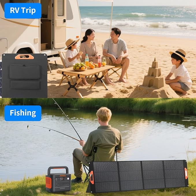 200W Portable Solar Panel for Power Station Compatible with Jackery Ecoflow Bluetti Anker and More Portable Power Stations 23.5% High Efficiency Weatherproof for Camping RV Emergency Power
