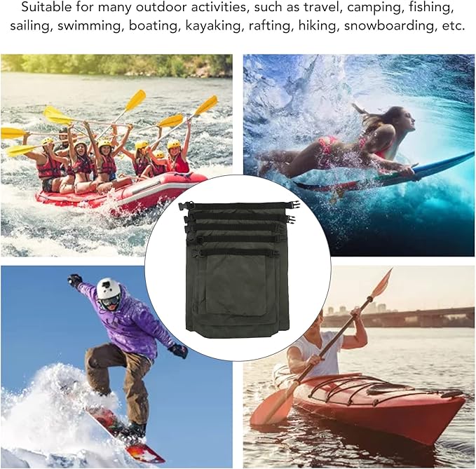 5Pcs Outdoor Dry Bag Swimming Dry Bag for Kayaking Rafting Boating Floating Storage Bag with Roll Top Closure Army Green for Hiking Camping