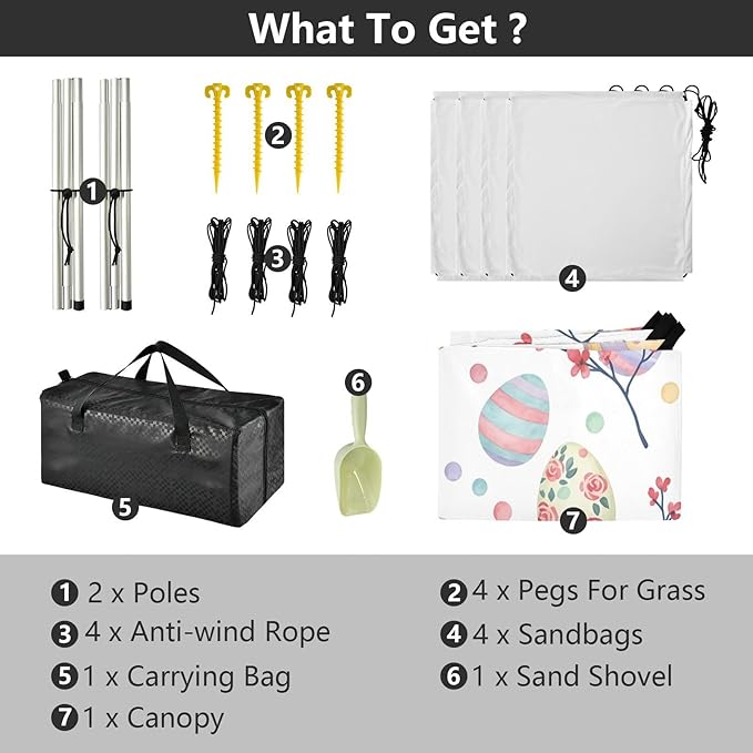 xigua Easter Egg Beach Tent Sun Shelter with Carrying Bag - Silver Coated Oxford Fabric Beach Canopy for Beach Camping Fishing - Includes Windproof Ropes Sandbags &amp Stakes