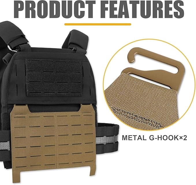 Multifunctional G Buckle Tactical Bag Mounting Plate MOLLE Abdominal Equipment Pouch Front Flap Hanging Panel Replacement Component