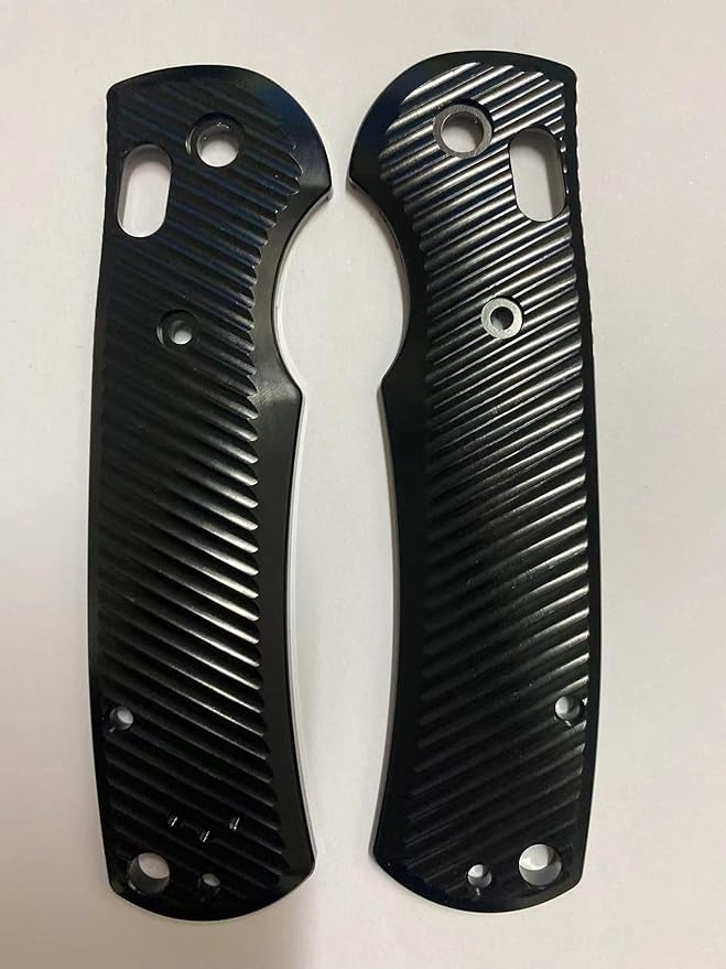 1 Pair Custom Anodized Aluminum Alloy Scales Handle Replacement Fits for Griptilian 550 551(Black)