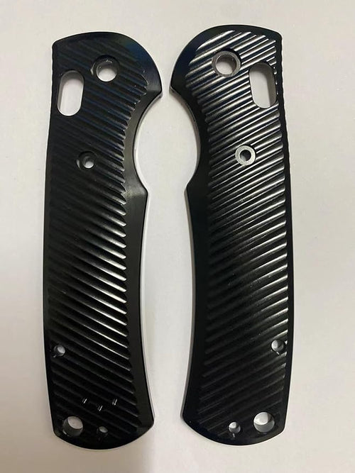 1 Pair Custom Anodized Aluminum Alloy Scales Handle Replacement Fits for Griptilian 550 551(Black)