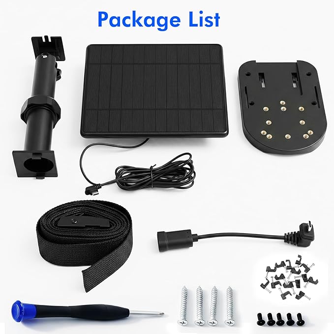6W Solar Panel Charging Mount Compatible with Blink Outdoor 4 (4th Gen)/2k+/Outdoor XT3/XT2/XT 360° Swivel + 90° Tilt AdjustableIP67 Solar Charger Internal Battery Power Supply for Blink Cam