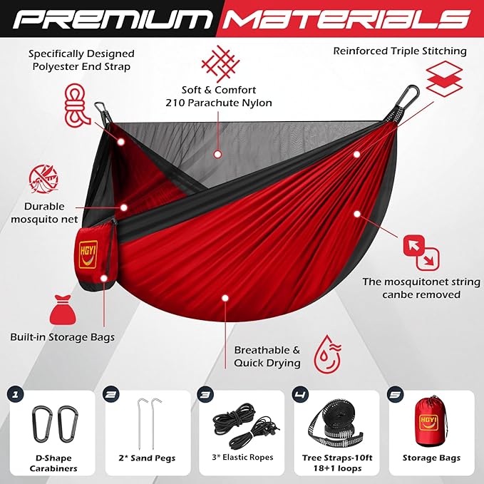 Camping Hammock Mosquito NetDouble &amp Single Portable Hammocks Hammocks with 2 Tree StrapsHammock Tent for Travel CampingCamping Accessories for Indoor Outdoor Hiking Backpacking Backyard Beach