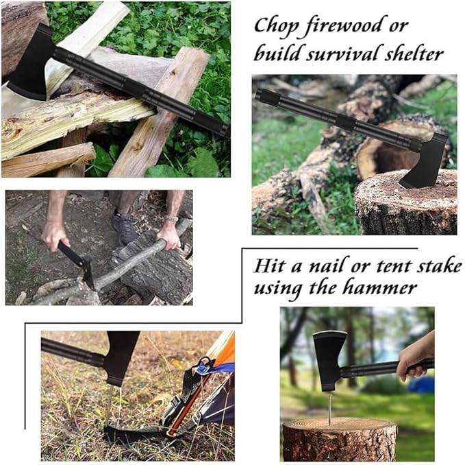 iunio Camping ShovelShovel Folding Portable Multitool Foldable Entrenching Tool Collapsible Spade for Backpacking Trenching Hiking Survival Car Emergency
