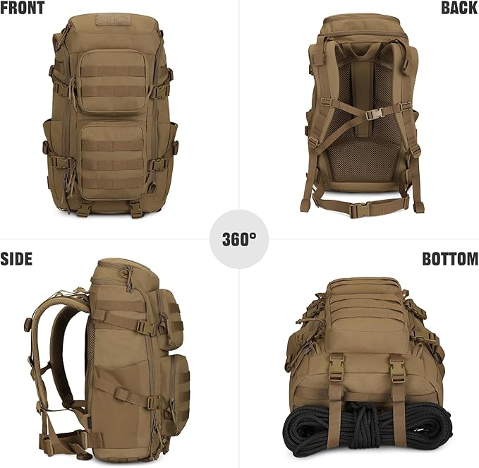 45L Tactical Backpack Military Molle Backpack with 17 Laptop Compartment Survival Large Hiking Travel Rucksack for Outdoors