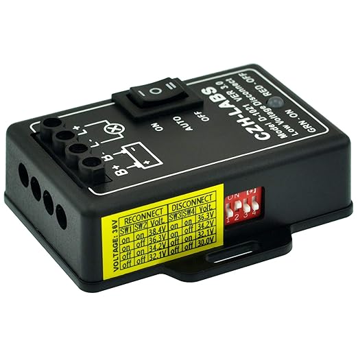 LVD Low Voltage Disconnect Module. (36V / 30Amp Black Rocker Switch AUTO Operation)