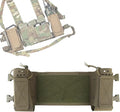Tactical MOLLE Chest Expansion Panel With Storage Pouch Multi-Function Mission Extender Portable Organizer for Radio and Hydration(Green)