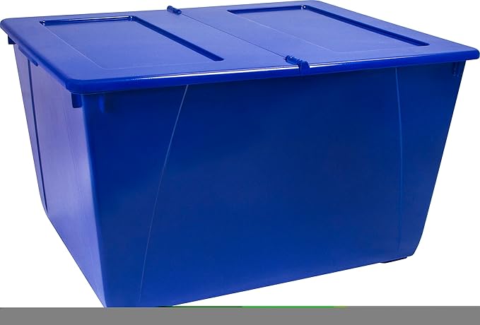 Storex Storage Tote 16 Gal 22.7 X 18.25 X 12.86 Blue