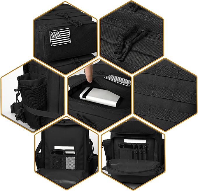 QT&ampQY 25L/45L Military Tactical Backpack For Men Molle Daypack 3 Day Bug Out Bag Hiking Rucksack With Bottle Holder
