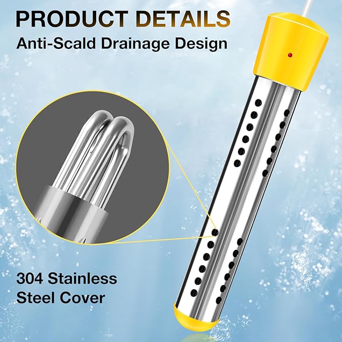 Portable Shower with Heater+Immersion Water Heater with Insulated Gloves