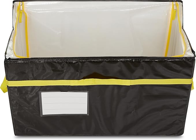 2- Pack Pop N Pak Collapsible Storage Box Black 70 Quart Capacity 26x14x16 Inches Folding Design
