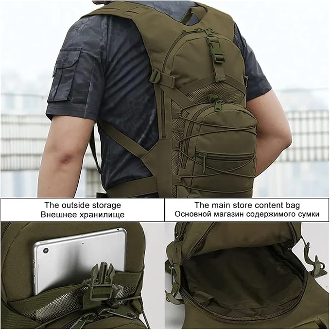 Compatible For 15L Tactical Backpack Bicycle Backpacks Outdoor Sports Hiking Camping Fishing(Black B)