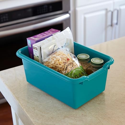 ECR4Kids Scoop Front Storage Bins Multipurpose Organization Turquoise 10-Piece