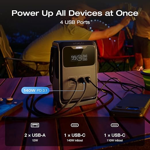 EF ECOFLOW Trail 200 DC Portable Power Station with Travel Bag 192Wh LiFePO4 Battery 220W DC Output Compact Power Bank for Camping Travel Outdoors and Emergency Use
