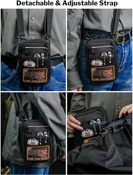 VIPERADE CHS3 Tactical Utility Pouch Organizer Molle EDC Waist Pouch Shoulder Bag with Adjustable Strap EDC Sling Bag Tactical Fanny Pack for Men