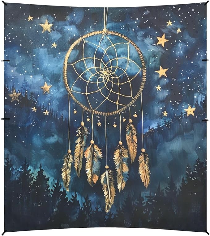 ALAZA Dream Catcher Stars Night Forest Beach Tent Sun Shelter Portable Canopy Sunshade for Outdoor Camping Picnics Backyard Fun 10x9 ft