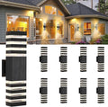 18.3inch 8 Pack LED Square Up&ampDown Wall Lights 24W 4000K Day White Outdoor Wall Light Aluminum Body Waterproof IP65 led Porch Light for House Patio Garage Garden No Sensor