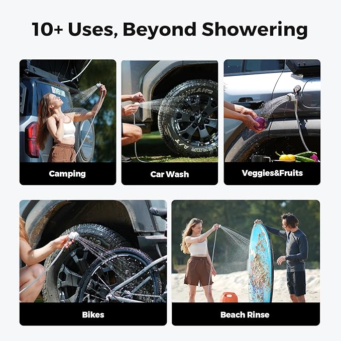 FLEXTAILGEAR Tiny Shower Portable Shower for Camping Rechargeable Camping Outdoor Shower Portable Shower Pump for Hiking Waterproof Outdoor Camp Pump Car wash Pet Cleaning Beach Vacations